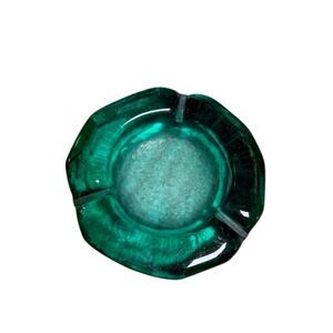 Blenko Sea Green Octagonal Hand Crafted 8" Ashtray Mid Century Art Glass
